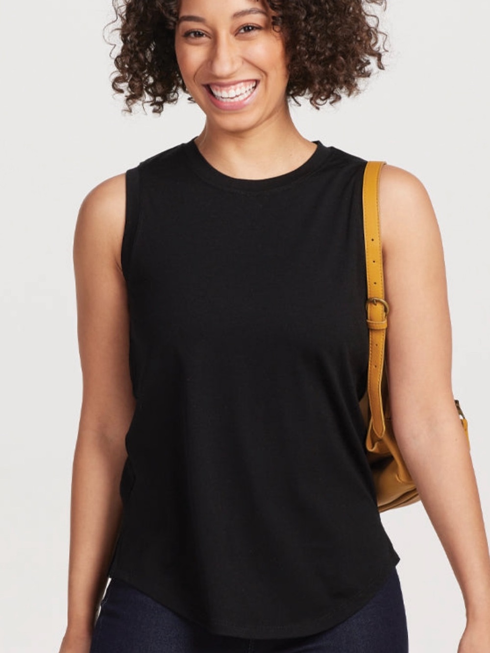 Woolx Black Crewneck Women's Tank Top